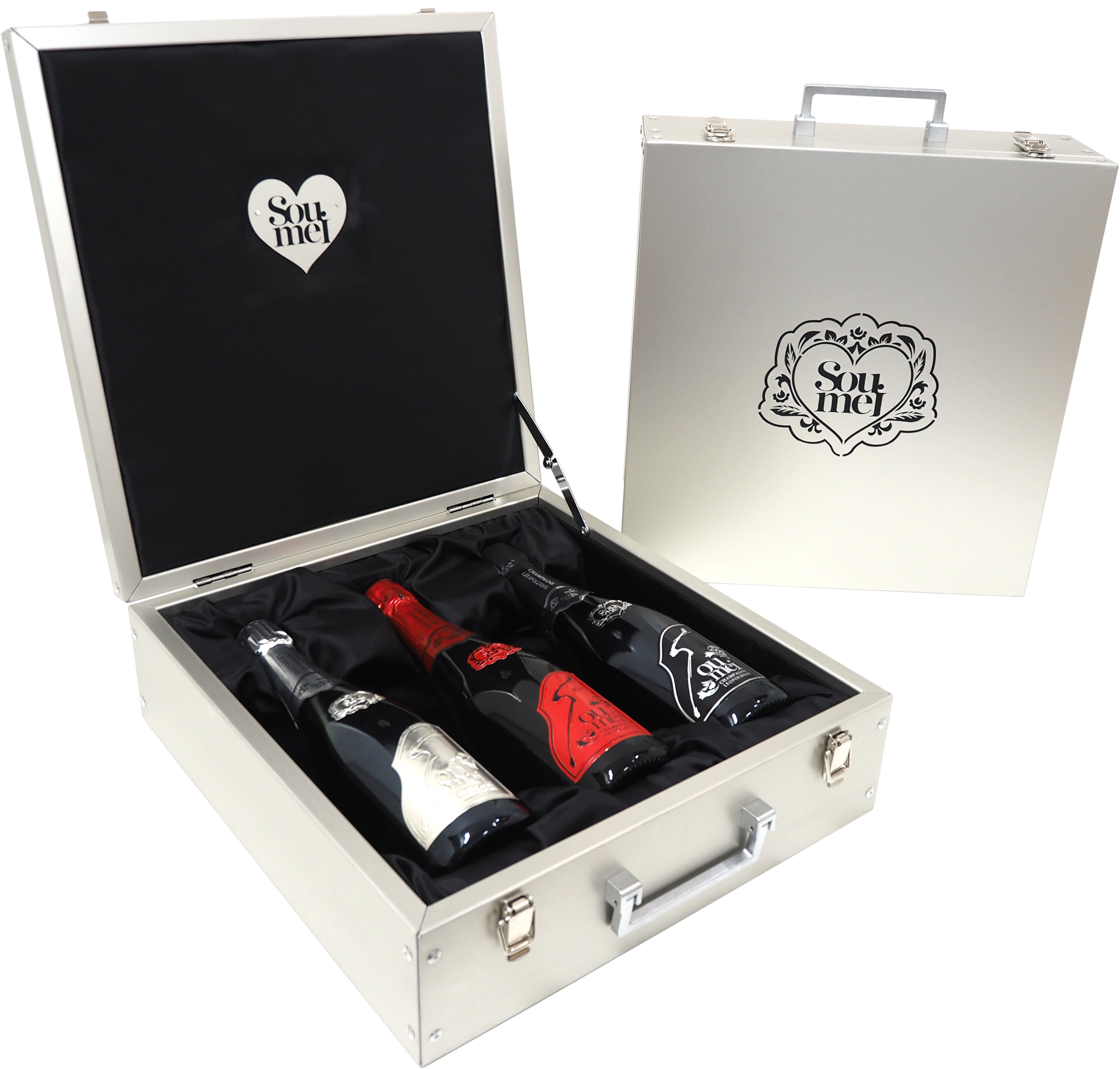 ソウメイ アタッシュケース 6本 シャンパン レッド ブラック プラチナ  